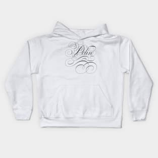 Polin of Bridgerton, Penelope and Colin in calligraphy Kids Hoodie